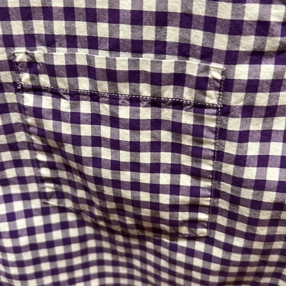 J. Crew cotton purple gingham button down shirt